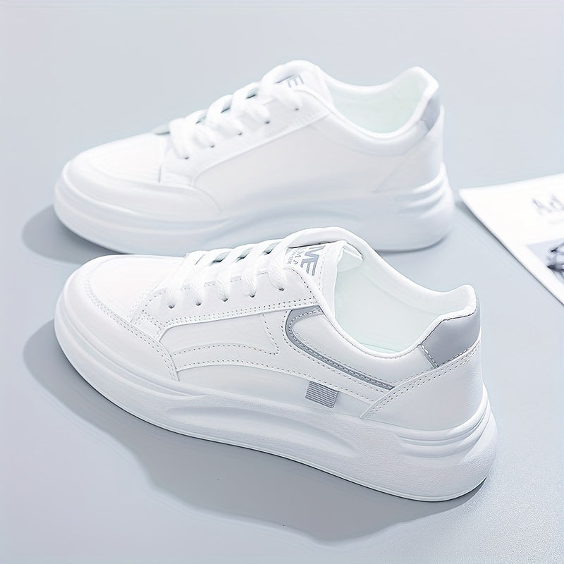 Casual women's sneakers with thick soles and stylish lace-up design, perfect for all seasons.