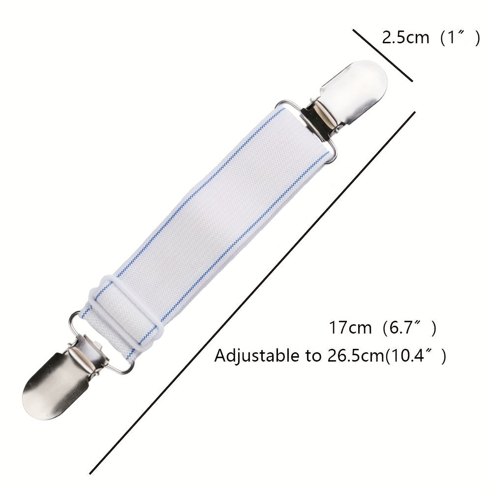 Набор из 4-х антискользящих зажимов для простыней - регулируемые крепления для надежной фиксации простыней на матрасе - угловые держатели для фиксации простыней