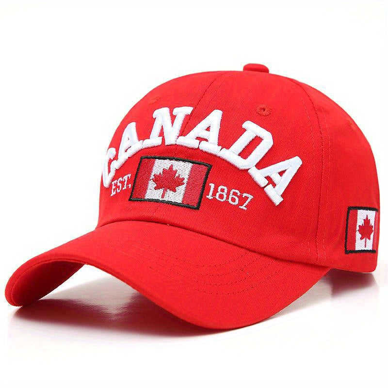 Canada 1867 Baseball Cap with Canadian Flag Embroidery