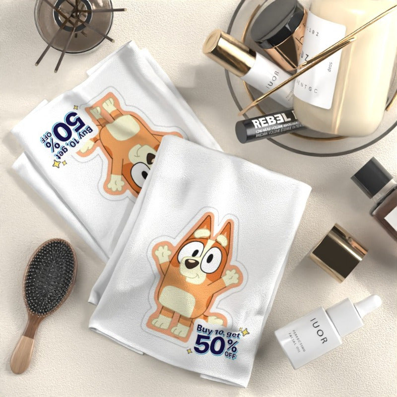 Two kitchen towels measuring 45.72X66.04 cm each, featuring whimsical cartoon designs. These adorable towels are perfect for use at home and showcase fun cartoon characters, making them ideal for cooking, dining, and everyday kitchen tasks. They also