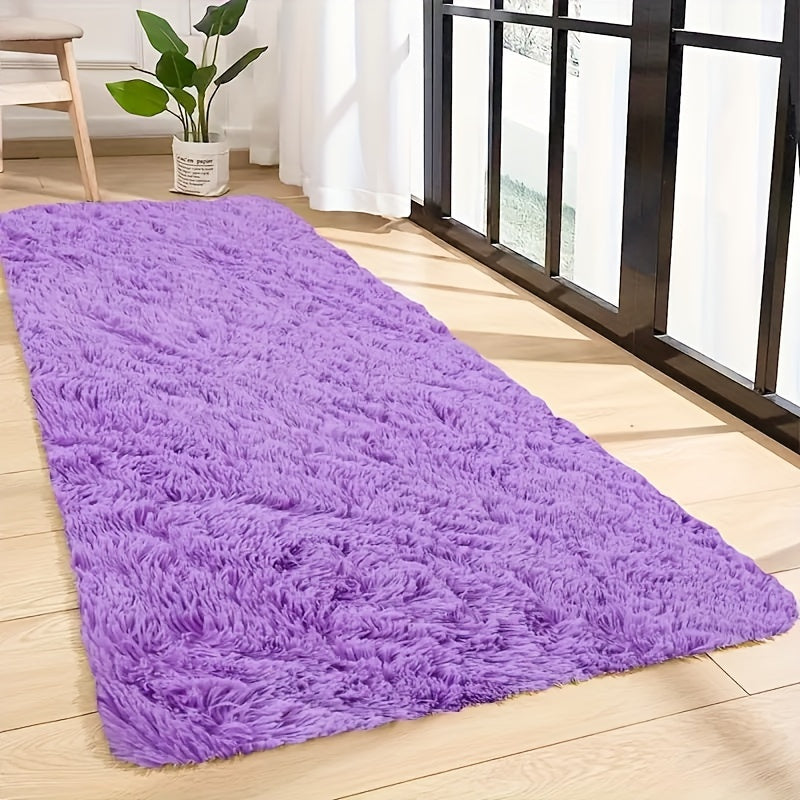 Luxurious Purple Shag Area Rug - Soft, Non-Slip & Simple to Maintain for Stylish Living Room and Bedroom Decoration