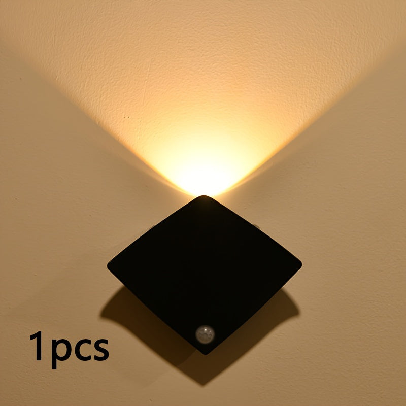 Motion sensor wall lamp for home decorating in bedrooms, porches, balconies, and corridors.