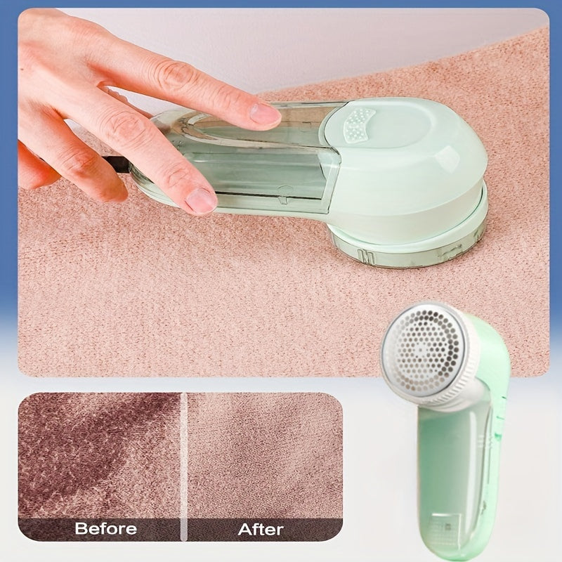 Fabric Shaver for clothes, bedding, furniture, and carpet. USB plug with power lint remover and fuzz remover. Portable and ready for school.