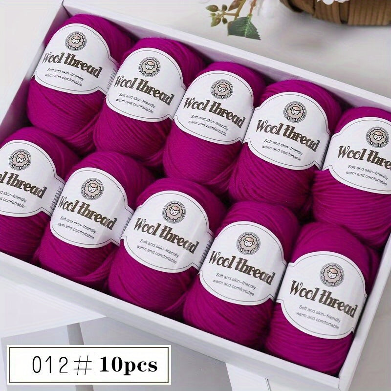 10pcs of Australian Wool Yarn [Approx. 500G/10 Balls Per Pack], Ideal for Crocheting Sweaters, Coats, Vests, Scarves, Hats, and DIY Knitwear, Soft, Warm, and Easy to Knit.