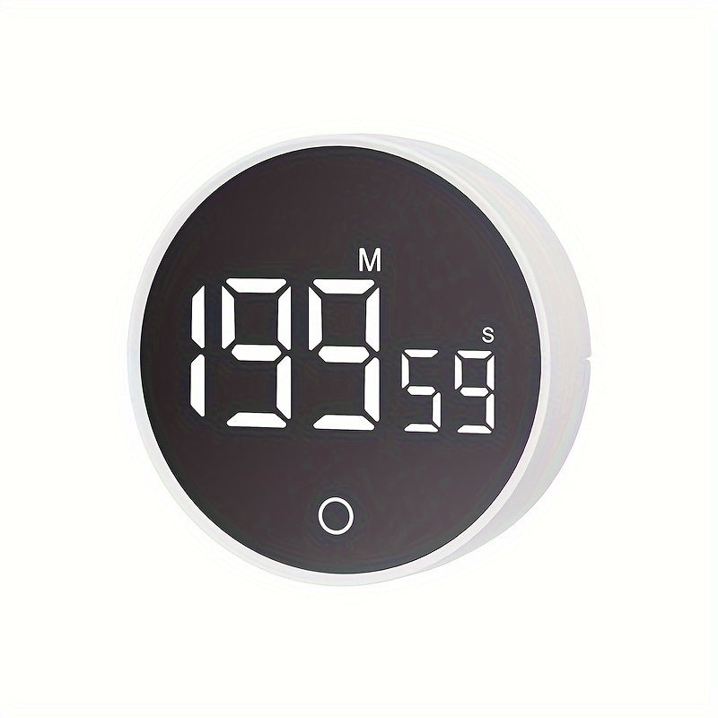 Whisper Quiet LED Kitchen Timer - Swiveling, Battery-Operated (AAA), Ideal for Cooking & Beauty Regimens