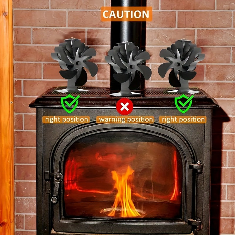 Essential for the fall and winter seasons, this non-electric wood stove fan features six blades to efficiently distribute heat from your wood/gas/log burner stove. A must-have accessory for your fireplace, this heat-powered fan will keep your home warm