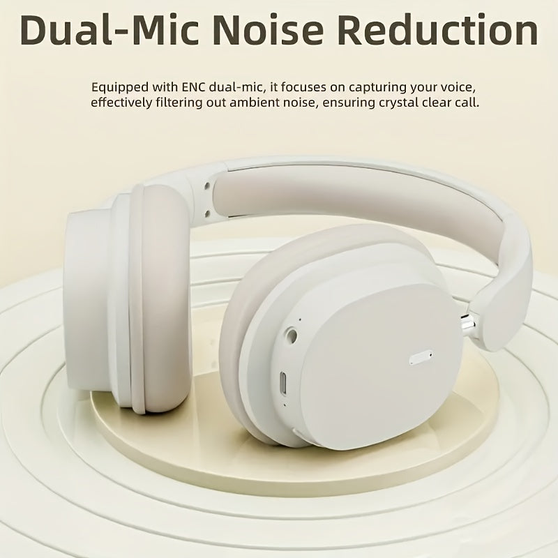 Lightweight Wireless 5.3 Headset with Noise-Cancelling, Comfortable Stereo Headphones, Built-in HD Mic, HiFi Sound, Deep Bass, DJ earphones, Universal Compatibility for Cellphone, PC