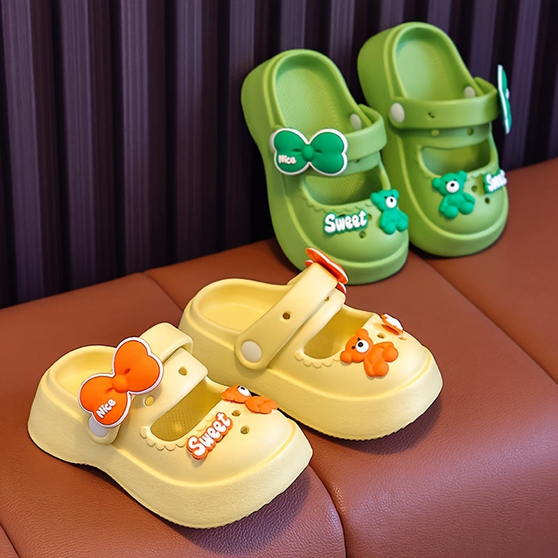 Kids' Cute Cartoon Bear EVA Slides - Indoor/Outdoor Slip-Ons for Ages 14 and Under