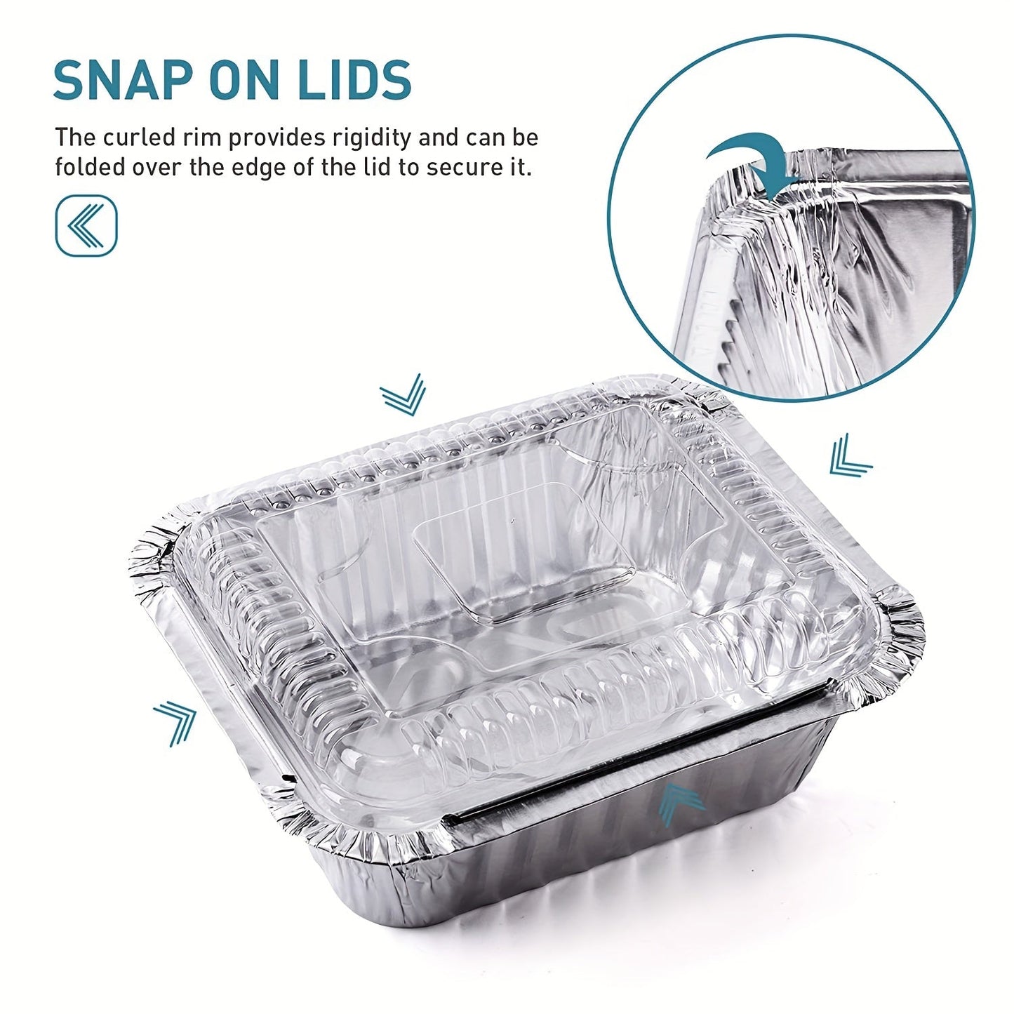 20 small aluminum foil pans with clear lids, each weighing 453.59g - Perfect for takeout, food storage, and freezer use. Disposable baking trays.