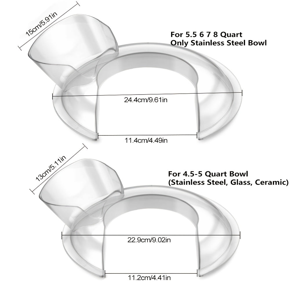 Upgrade your kitchen mixer bowls with this durable anti-splash splash guard made from PC material. Designed to fit Chef Machine accessories, this replacement spatter shield will keep your countertops clean while you mix and prepare ingredients.