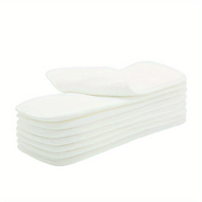 5 washable diaper pads with 3 layers, suitable for use with plug-in baby cloth diapers. These ultra-fine pads are super absorbent and measure 35.0*13.49cm in size.