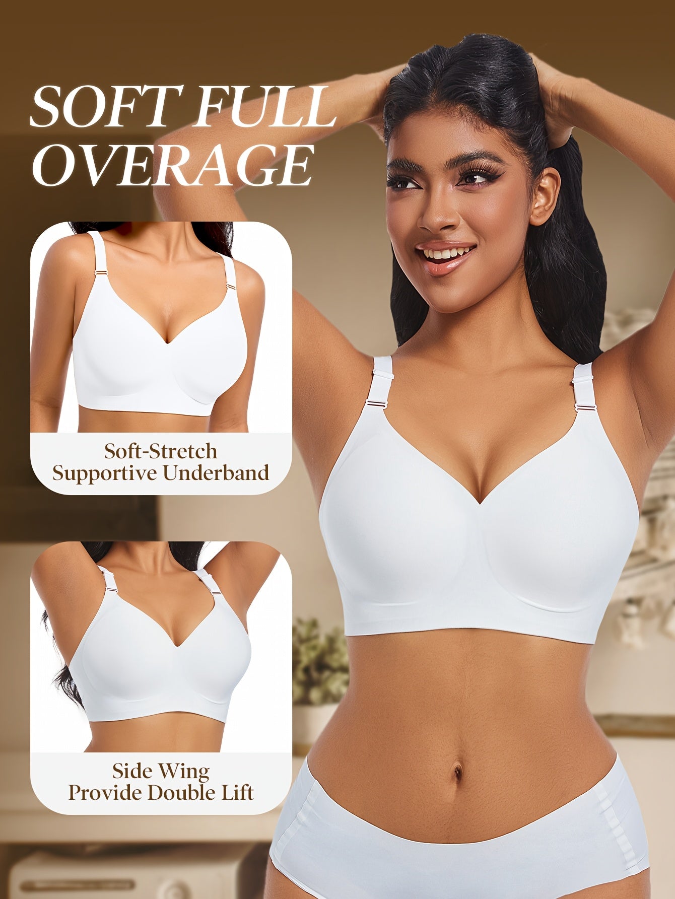 Seamless wireless push-up bra for sexy comfort in women's lingerie.