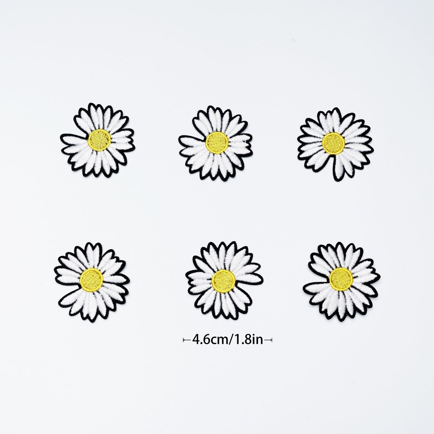 Ironing Cloth Patches Set - 42pcs Sunflower White Chrysanthemum and Multicolor Butterfly Flower Embroidery Designs for Girls