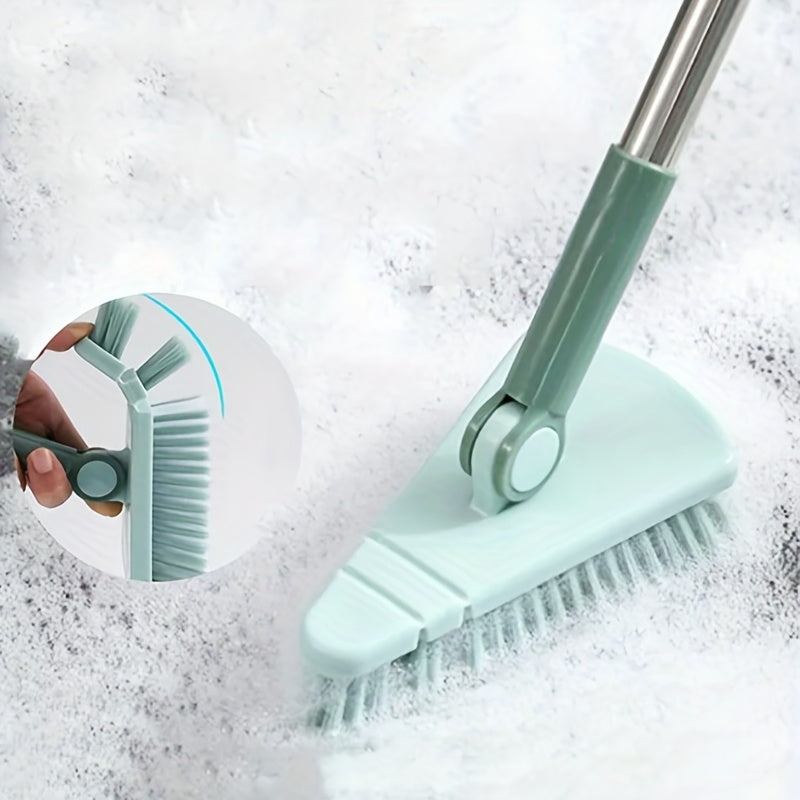 One piece of floor scrub brush with a long handle and stiff bristles, suitable for cleaning showers, bathtubs, tiles, walls, kitchens, bathrooms, and balconies. The brush is detachable and measures 37.4 inches in length.