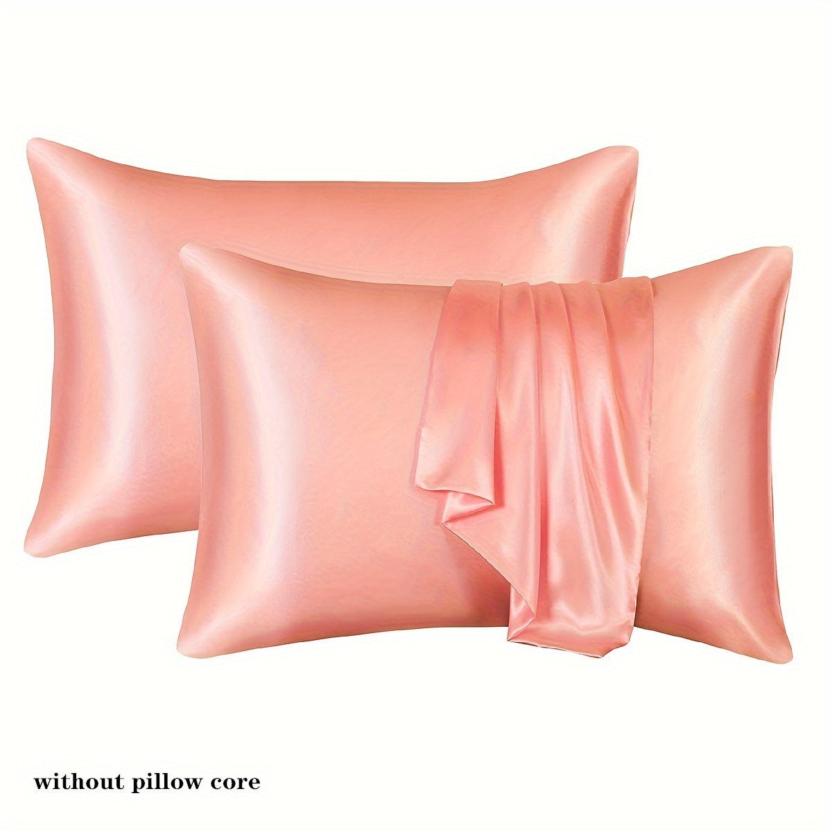 1 set of Satin Pillow Cases in a Solid Color, made with Silky Soft and Breathable material. These Pillowcases feature an Envelope Closure for a smooth and luxurious feel. Perfect for use in the Living Room, Bedroom, or Hotel, these Pillow Covers do not