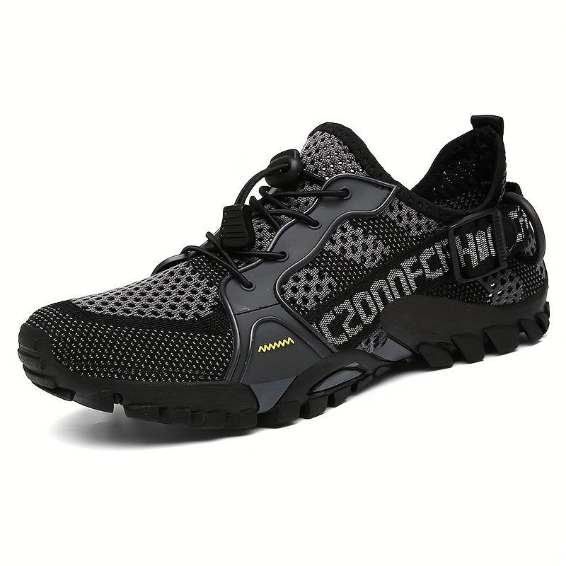 Men's Breathable Knitted Sneakers for Hiking and Climbing in Spring and Summer, Non-Slip and Wear-resistant.