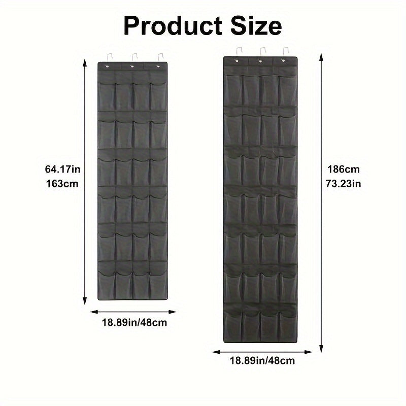 1pc Over The Door Shoe Storage Rack with 24/28 Deep Mesh Pockets and Shoe Storage Bag for Household Organization in Bedroom, Bathroom, Living Room, or Home.