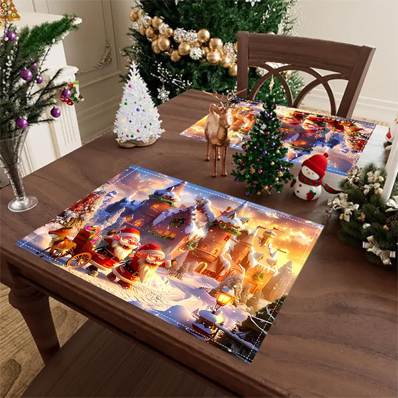 Christmas-themed table runners with open designs, available in sets of 1, 4, 6, 8, or 12 pieces. Perfect for adding festive decorations to your parties or restaurant tabletops.