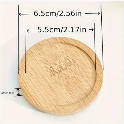 Bamboo Coaster for 1 Cup, Round Water Cup Insulation Mat, Bamboo Tea Cup Mat