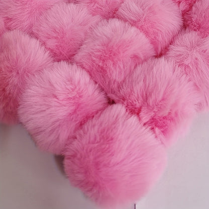 Set of 20 8cm Faux Rabbit Fur Pom Pom Keychains, Fluffy Balls attached to Elastic Loop for Hats, Keychains, Scarves, Gloves, Bags and other Accessories