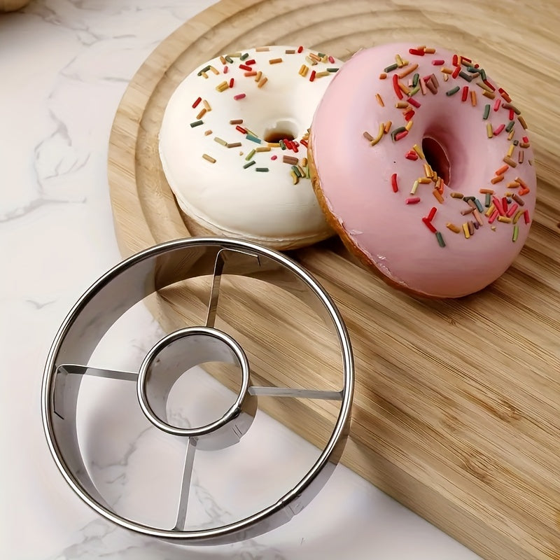 Set of Stainless Steel Donut Cutters - Ideal for Making Chocolate Cakes, Mousse, and Cookies | Sturdy Baking Utensil with Consistent Cutting Design for Mouthwatering Pastries