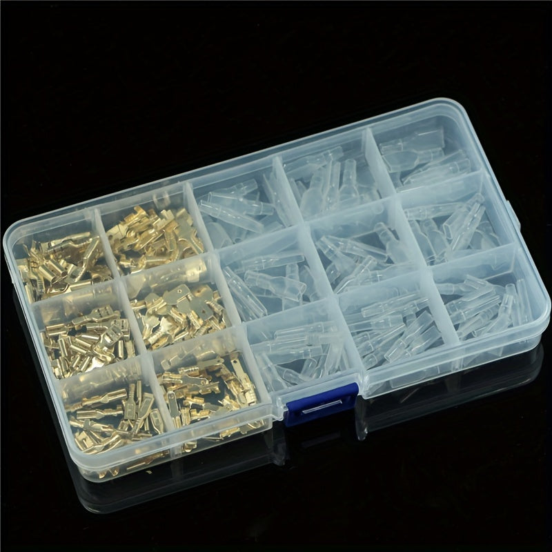 180-315pcs of 2.8-6.3mm Female/Male Spade Terminals with Insulating Sleeves