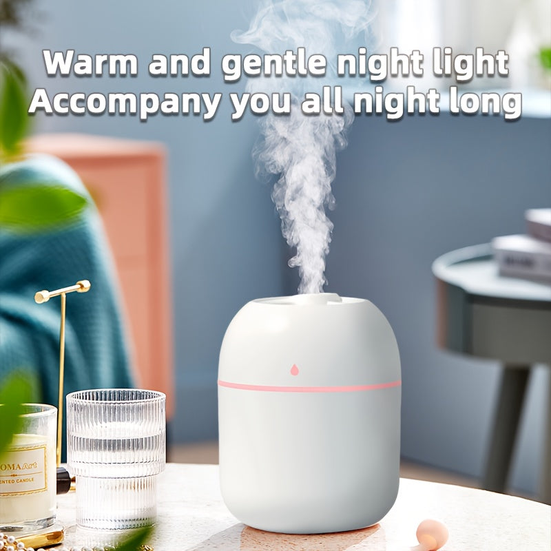 A versatile night light aromatherapy machine with USB humidifier, suitable for various spaces such as bedrooms, living rooms, offices, and cars. Features Lucky Color car aromatherapy option