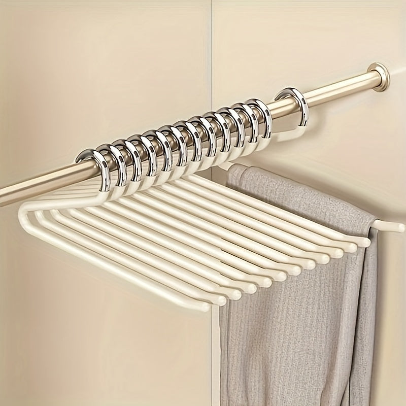 One set of 20pcs Goose-Neck Space-Saving Metal Pants Hangers, Non-slip Closet Organizers made of Durable Stainless Steel. Features Z-Shape design for Home Storage. Perfect for organizing clothes and maximizing space in your closet. Essential Home