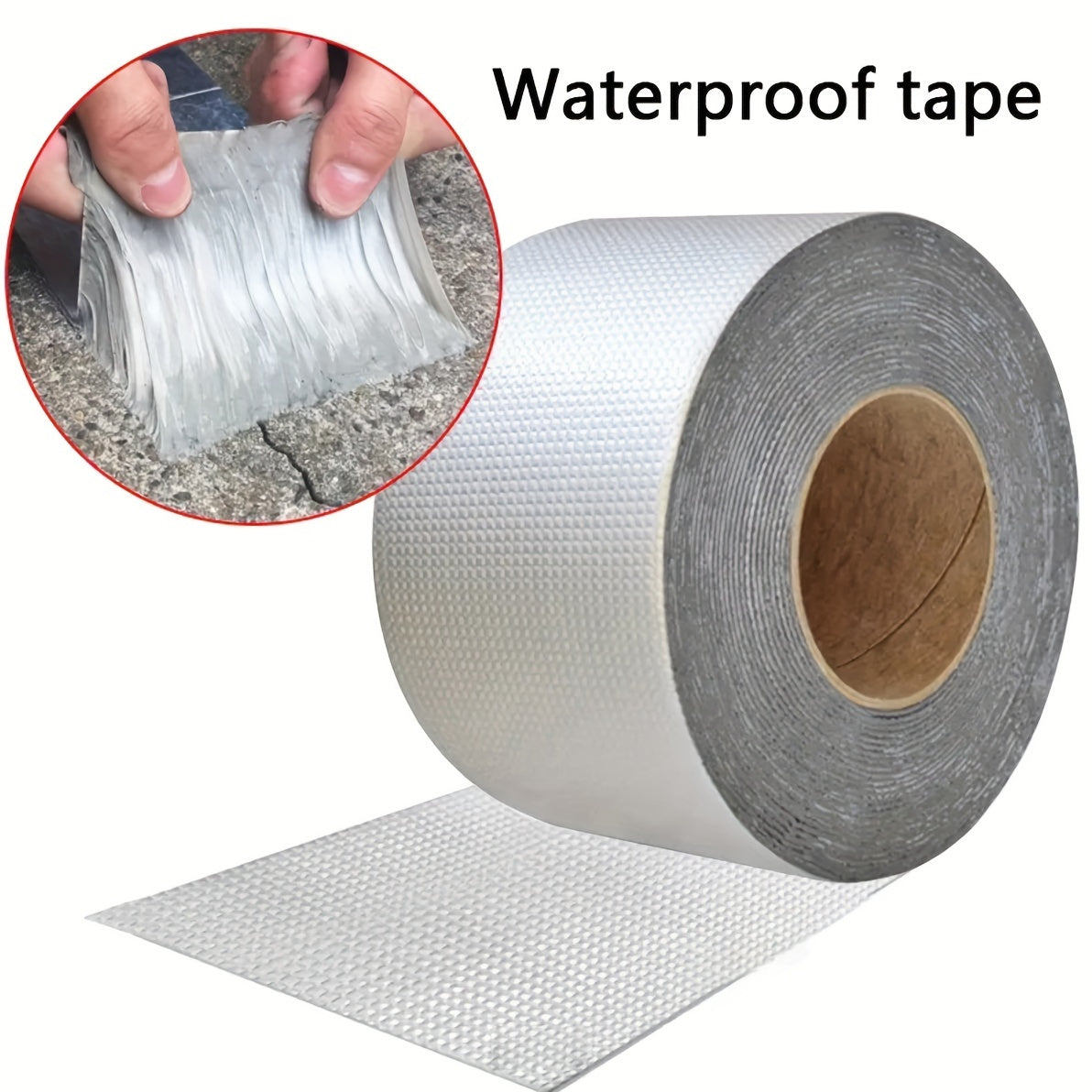 Durable aluminum foil butyl rubber tape for strong waterproof sealing on pipes and walls, ideal for flat surfaces. Resistant to weather and water leaks.