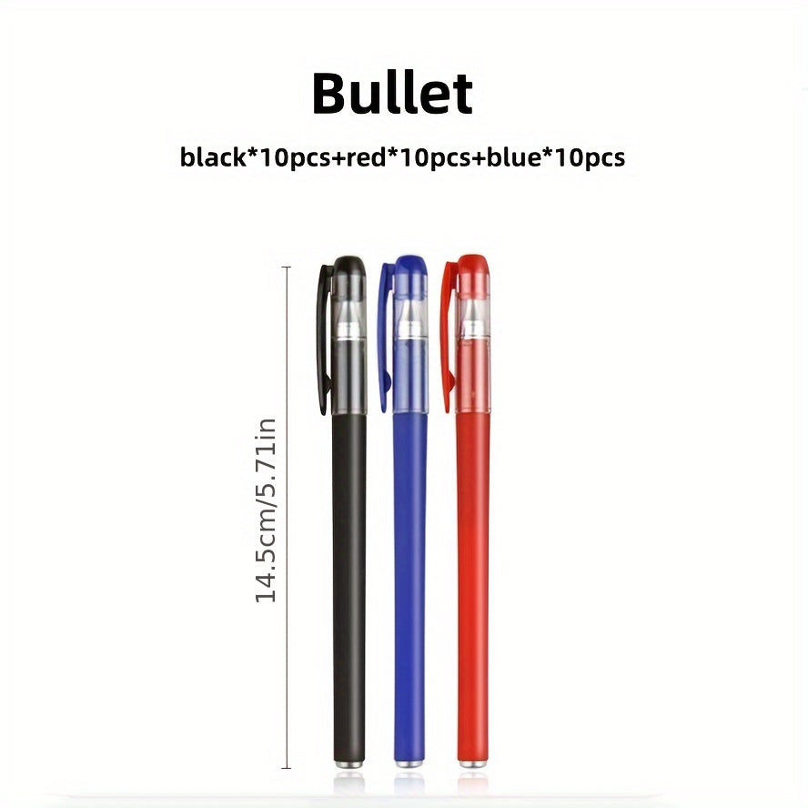 Set of 30 technical gel pens and ballpoint pens, GP380 premium ink roller pens with fine point and screw off cap, ideal for professionals and students.