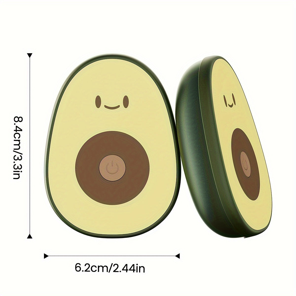 2 rechargeable hand warmers from GAIATOP - Features a cute avocado design, magnetic detachable feature, and USB powered for outdoor & camping use.