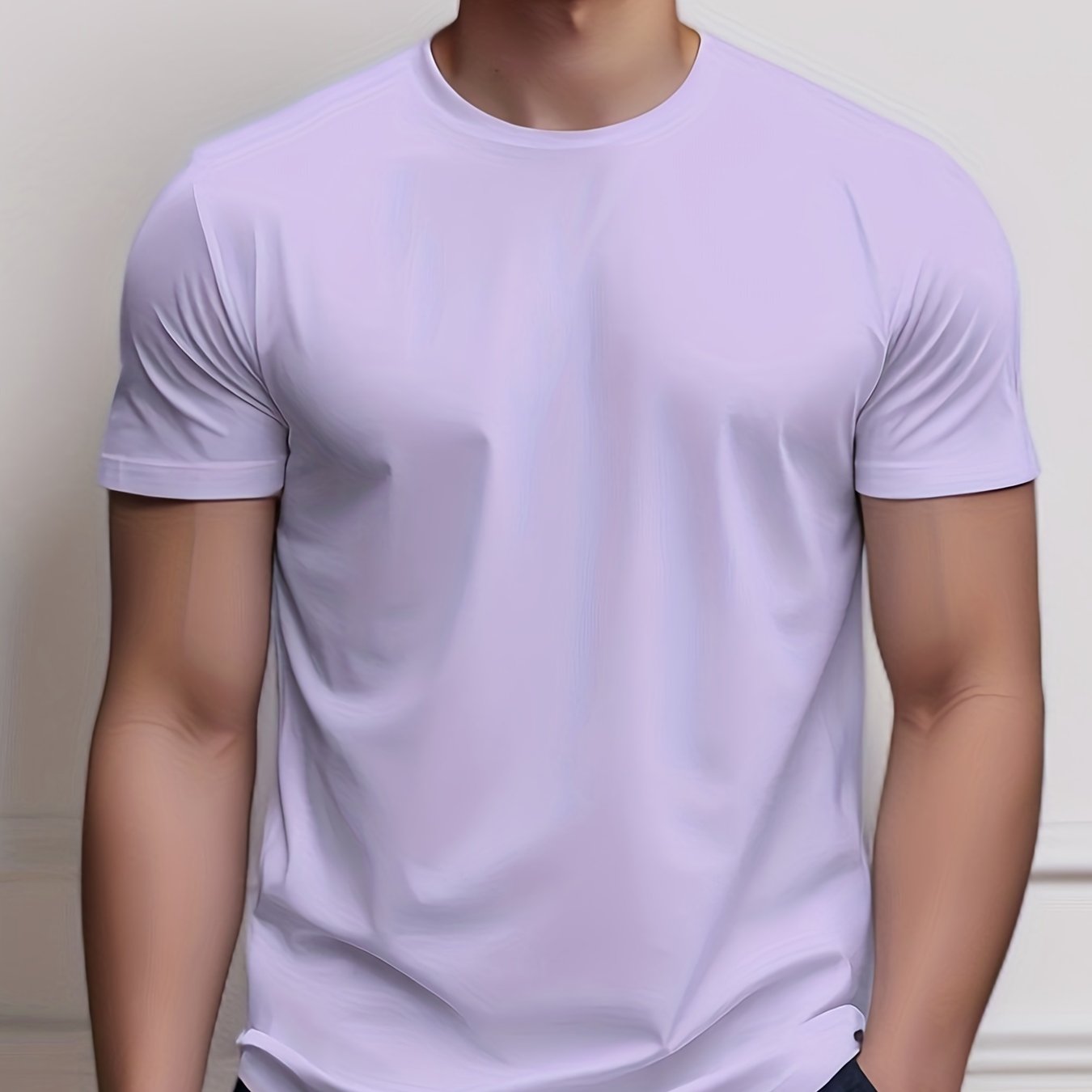 Men's Casual Cartoon Tees, Comfortable Short Sleeve Crew Neck T-shirt for Home or Outdoor Wear.