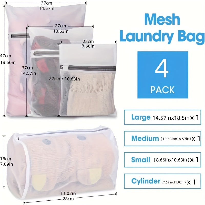 Mesh Laundry Bags - Available in 4, 8, or 12 pieces, in a variety of sizes. Features high-quality zippers and durable construction, perfect for washing delicates, underwear, and clothing while traveling.