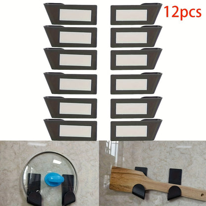 Organize your kitchen with ease using our set of 12 No-Drill Plastic Pot Lid Holders. These convenient wall-mounted storage racks feature a straight-bar hanging shelf design, perfect for keeping your cabinet clutter-free.