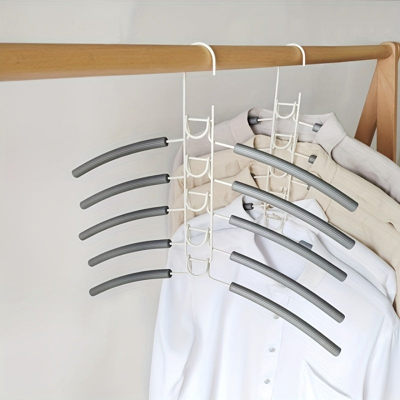 5-Layer Magic Hanger: Compact Clothes Organizer for Dorms & Wardrobes - Space-Saving, Non-Slip, and Foldable