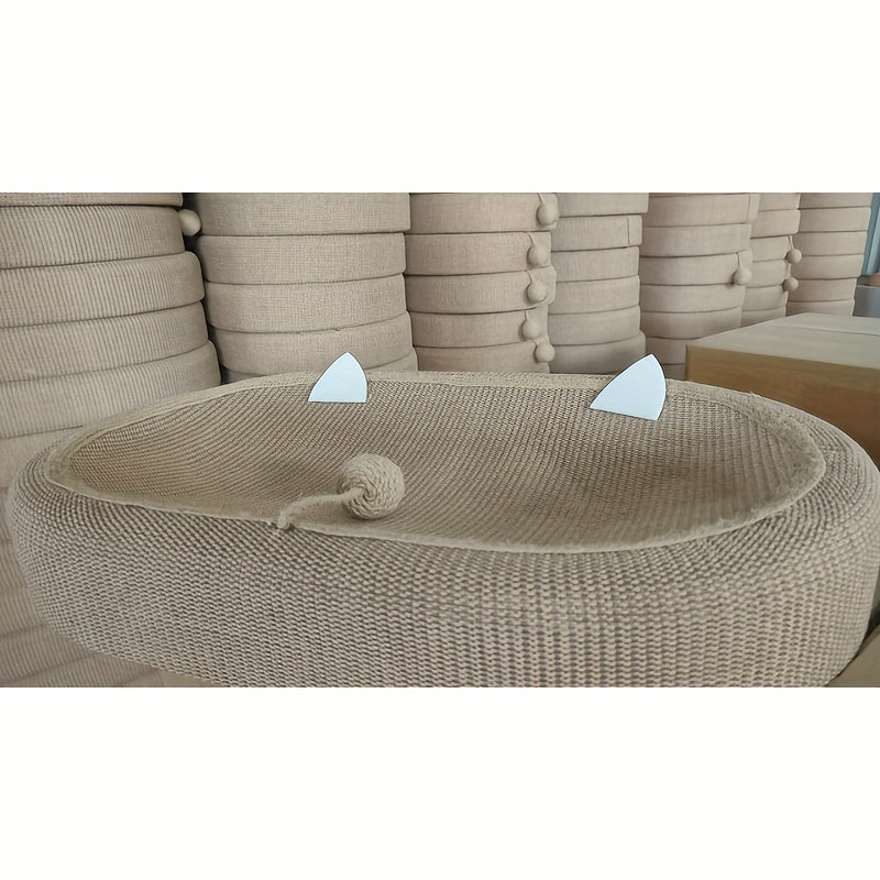 Large 60cm sisal cat scratching board with oval design combining cat bed and scratching basin.