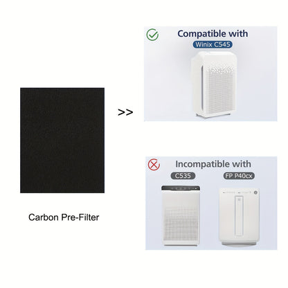 4-pc Premium Carbon Pre-Filters for Winix C545 - Compatible with Winix Filter S1712-0096-00, Durable Polypropylene, Enhances Air Purification.