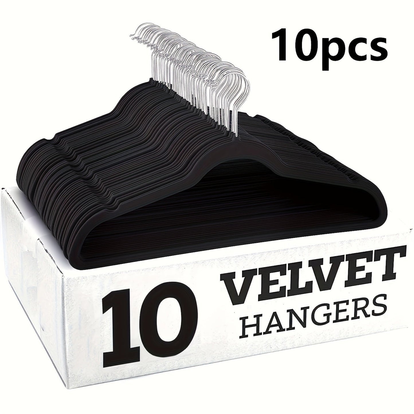 Velvet Non-Slip Hangers with Leg Clips - Set of 10: A Long-Lasting, Space-Saving Storage Solution for Home & Retail Decor