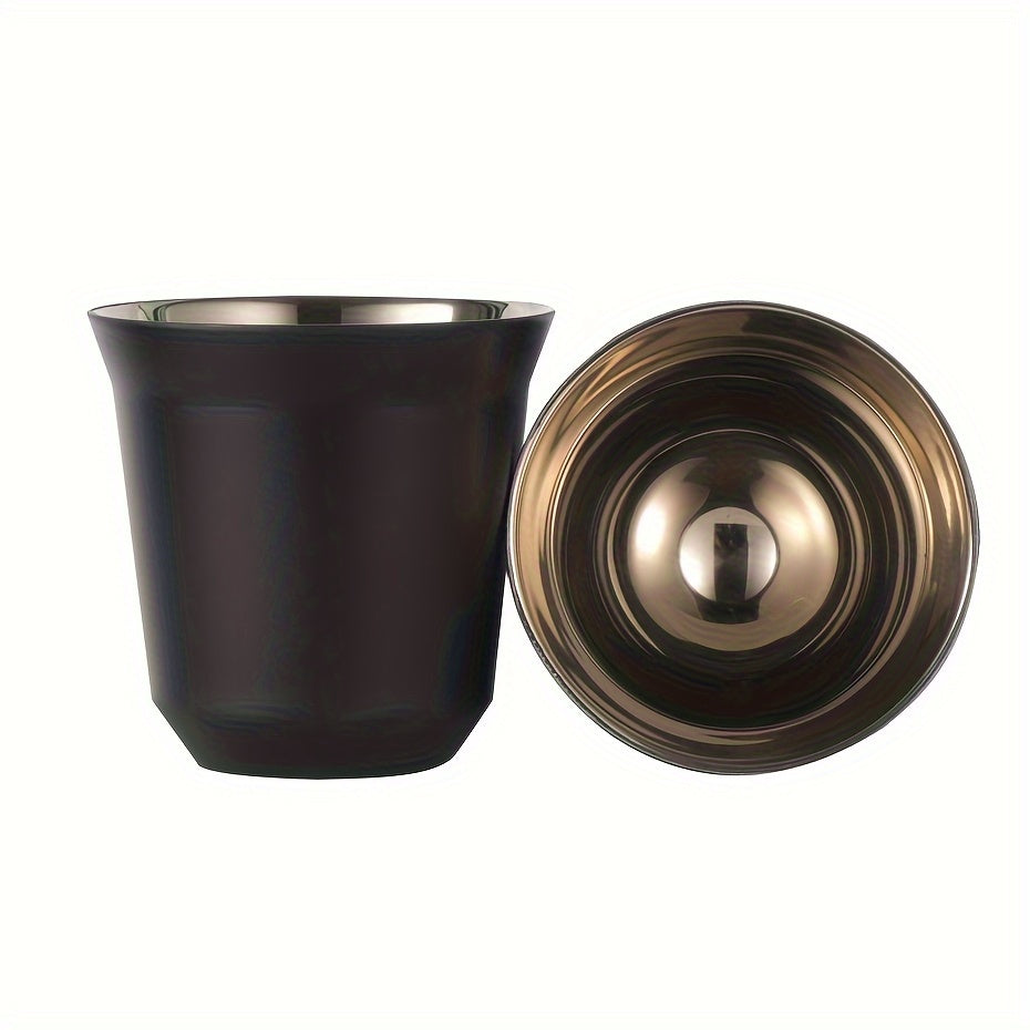 1pc Stainless Steel Double Walled Espresso Coffee Cup