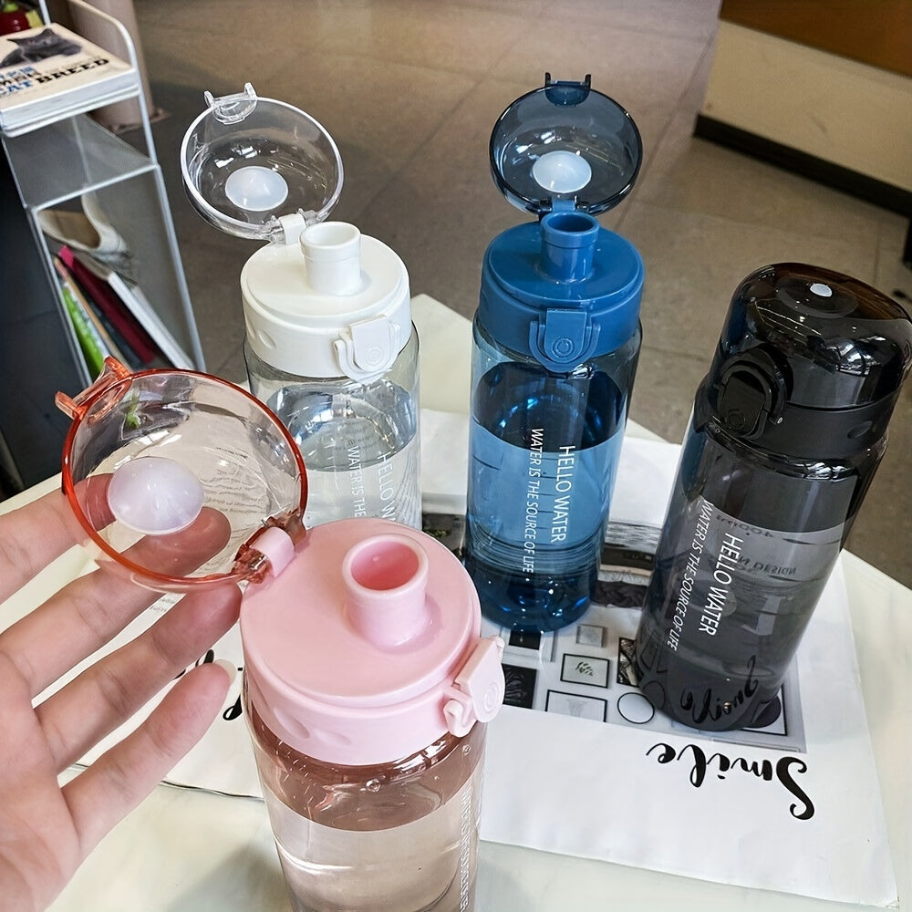 Sports water bottle with 780ml capacity for gym or travel, clear and leakproof.