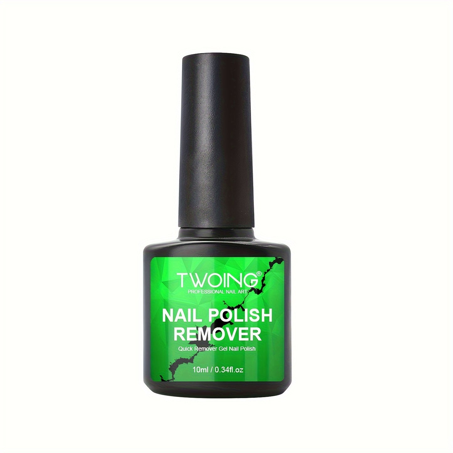 TWOING Professional Nail Art Gel Nail Polish Remover removes UV gel polishes in 2-3 minutes without soaking or wrapping nails.