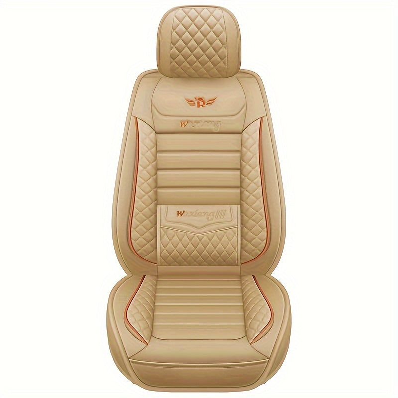 1 piece PU leather car seat cover with sponge filling, hand washable, fits major models, stylish and durable.