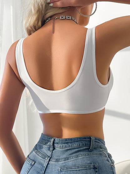 Stylish 90% Polyamide Knit Bralette for Women, Wireless Push Up, High Support, No Padding, Solid Color, 180gsm - Single Pack