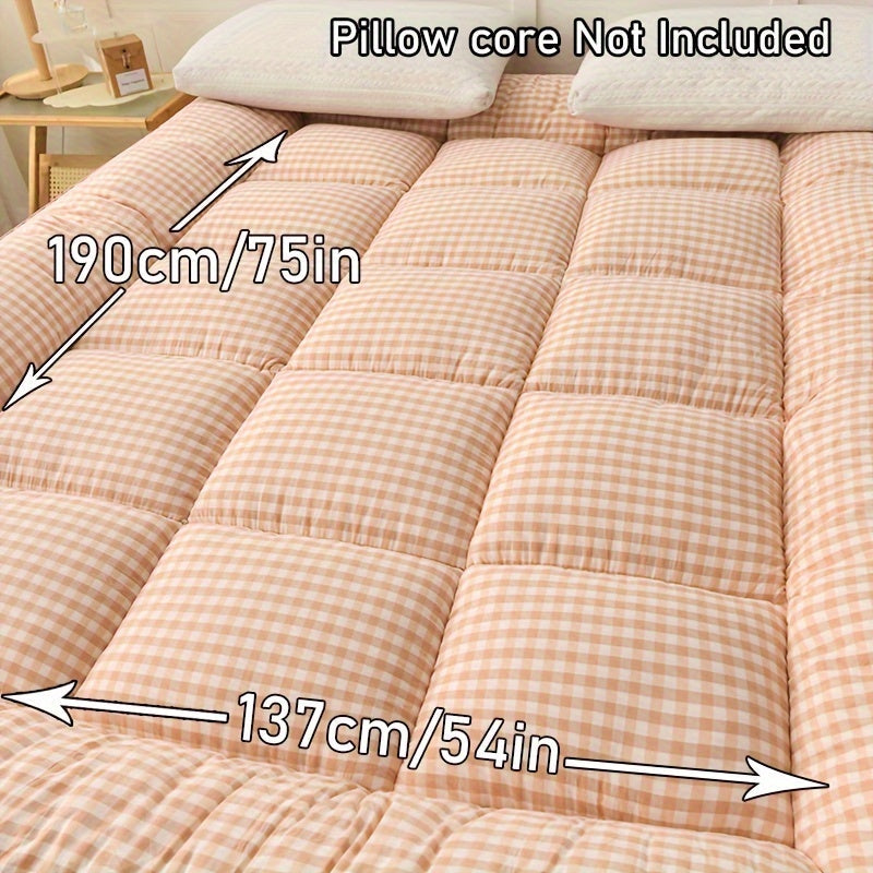 Luxurious Plaid Mattress Topper - Cozy and Airy, Premium Comfort for Any Room, Perfect for Autumn/Winter Season, Ideal Holiday Gift