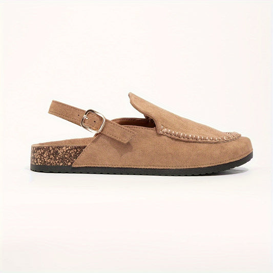 Closed toe non-slip sandals with adjustable buckle for comfort. Perfect for casual wear at home.