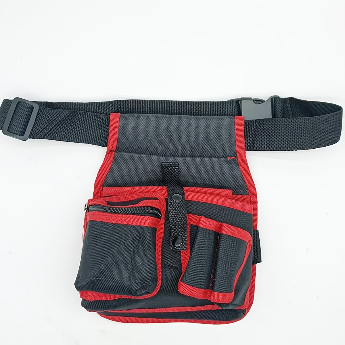 Single pack of durable black electrician tool belt with multiple pockets for hanging on waist, suitable for hand washing.