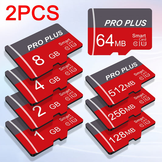 2pcs high-speed Memory Cards ranging from 64MB to 8GB for various devices- store files securely!