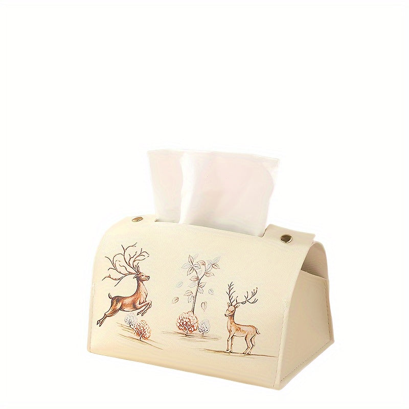 Stylish Nordic faux leather tissue box cover for multiple rooms in the home.