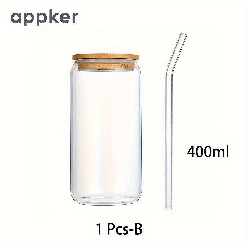 Glass cups in sets of 2, 4, and 6, can-shaped water cups, 400ml ice coffee cups, cute tumbler cups. Perfect for smoothies, boba tea, whiskey, and all types of drinks. Ideal for summer and winter.