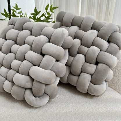 Soft knot throw pillow, ideal for home decoration in living rooms, bedrooms, and offices.